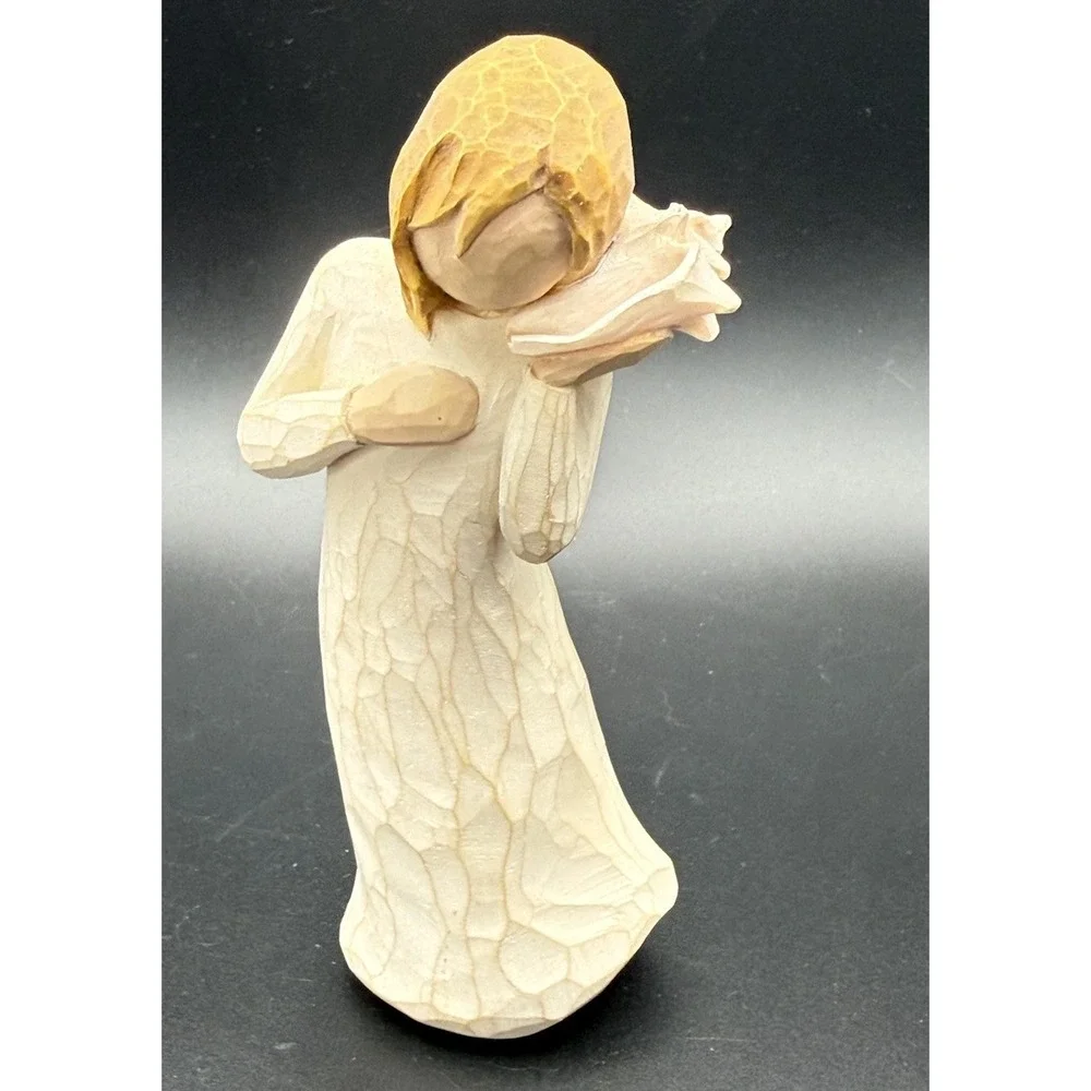 VTG Lot 3 Willow Tree Angel Figurine Demdaco Light, Happiness & Thinking Of You